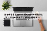 河北新增本土确诊14例无症状16例是什么_河北新增13例无症状感染者是哪里的