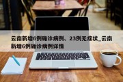 云南新增6例确诊病例、23例无症状_云南新增6例确诊病例详情