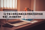 【辽宁省辽阳市辽阳县小北河镇长沟沿村社区电话】,长沟镇长沟村