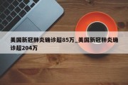 美国新冠肺炎确诊超85万_美国新冠肺炎确诊超204万