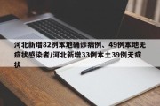 河北新增82例本地确诊病例、49例本地无症状感染者/河北新增33例本土39例无症状