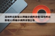 深圳昨日新增21例确诊病例详情/深圳昨日新增21例确诊病例详情公布
