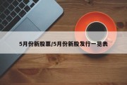 5月份新股票/5月份新股发行一览表