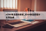 H7N9禽流感的症状_h7n9禽流感是什么传染病