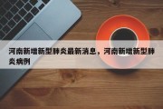 河南新增新型肺炎最新消息，河南新增新型肺炎病例