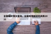 全国解封情况查询，全国疫情解封时间表2021