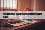 防疫最新要求（收藏!多地公布最新防疫政策汇总）
