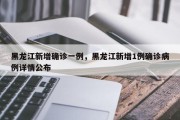黑龙江新增确诊一例，黑龙江新增1例确诊病例详情公布