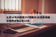北京16天内新增297例确诊/北京新增确诊病例详情公布16日