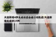大连新增4例无症状感染者行动轨迹/大连新增无症状15例