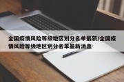 全国疫情风险等级地区划分名单最新/全国疫情风险等级地区划分名单最新消息