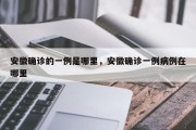 安徽确诊的一例是哪里，安徽确诊一例病例在哪里