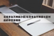 北京丰台万柳园小区/北京丰台万柳园小区对应的中学有哪些