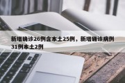 新增确诊26例含本土25例，新增确诊病例31例本土2例